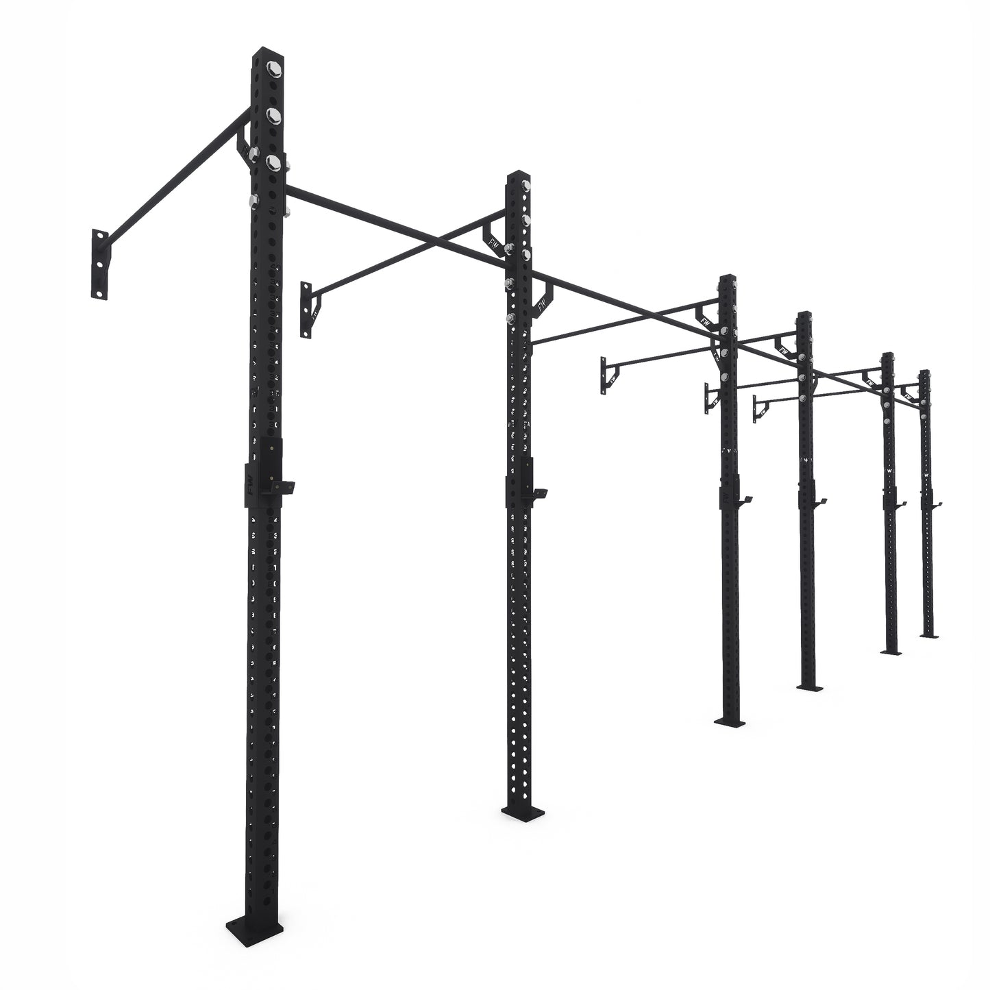 Pro Wall-Mounted Gym Rig 3 Bay Black 
