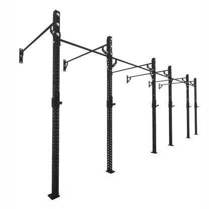 Pro Wall-Mounted Gym Rig 3 Bay Black 