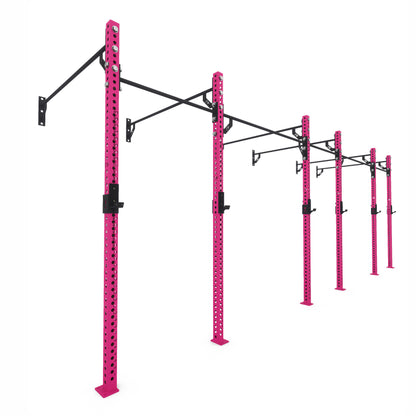 Pro Wall-Mounted Gym Rig 3 Bay Pink 