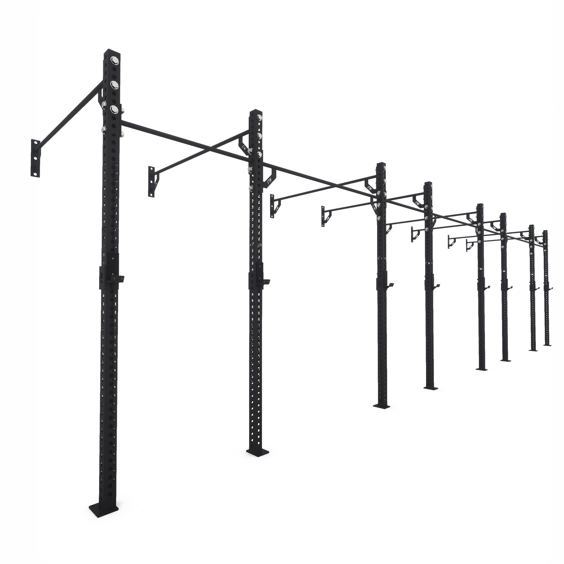 Pro Wall-Mounted Gym Rig 4 Bay Black 