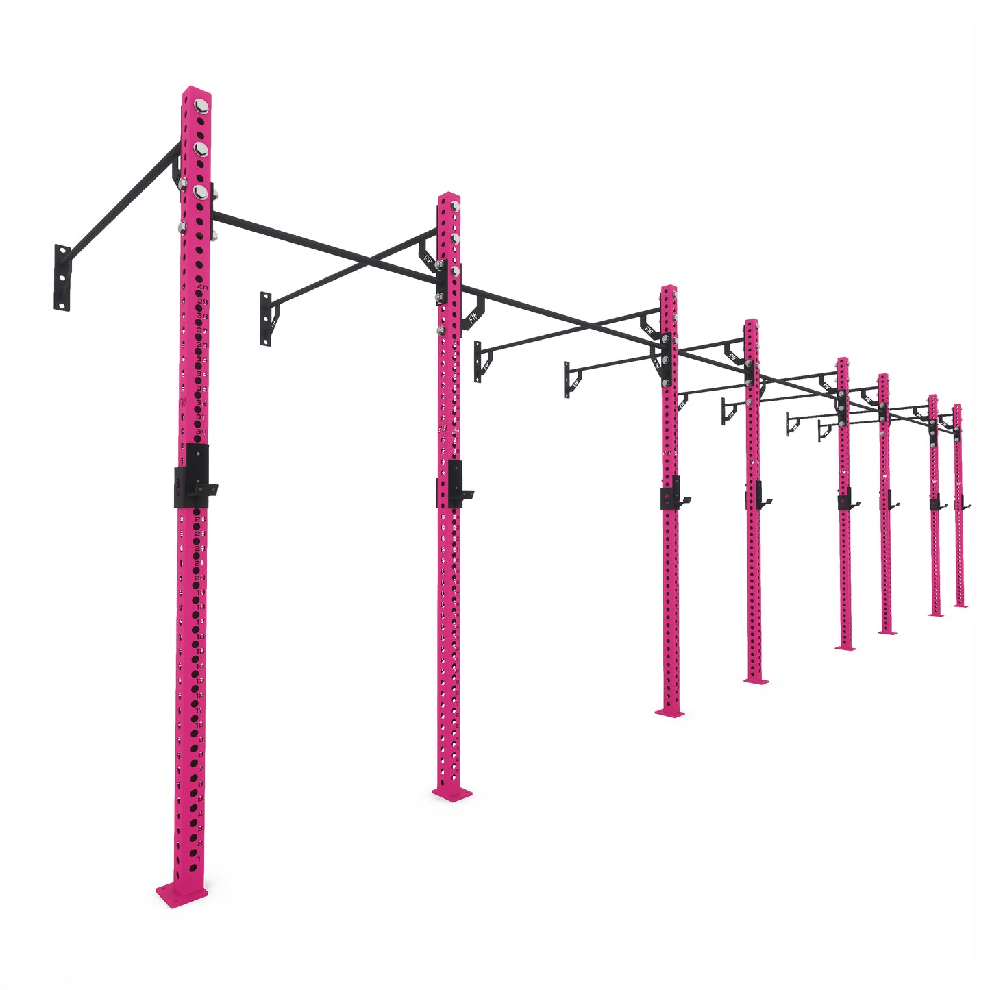 Pro Wall-Mounted Gym Rig 4 Bay Pink 