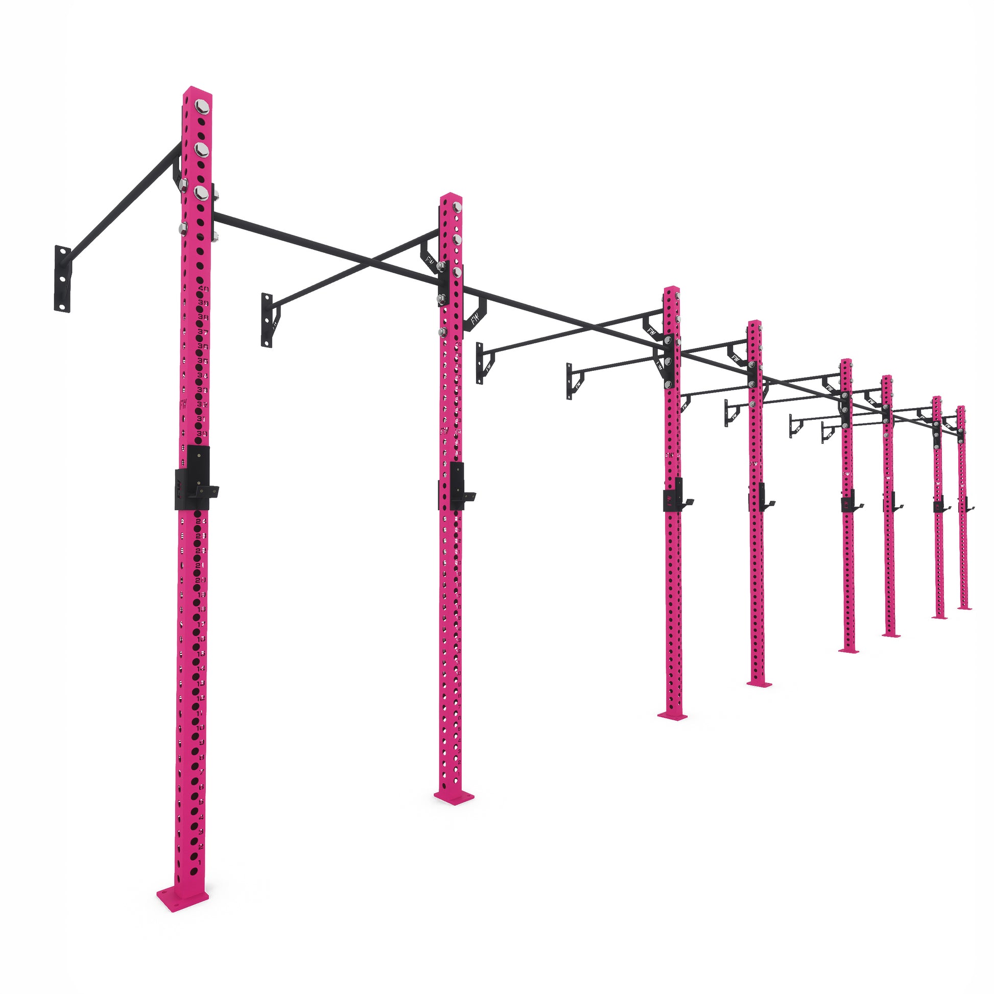 Pro Wall-Mounted Gym Rig 4 Bay Pink 