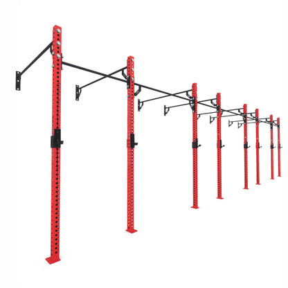 Pro Wall-Mounted Gym Rig 4 Bay Red 