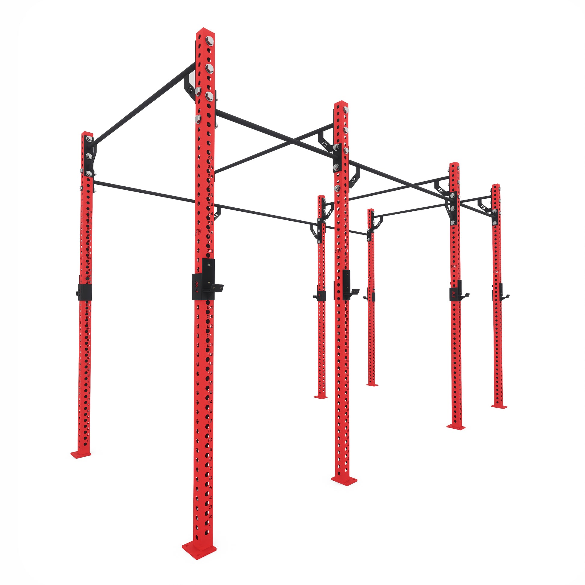 Pro Free Standing Gym Rig 4 Bay Red 