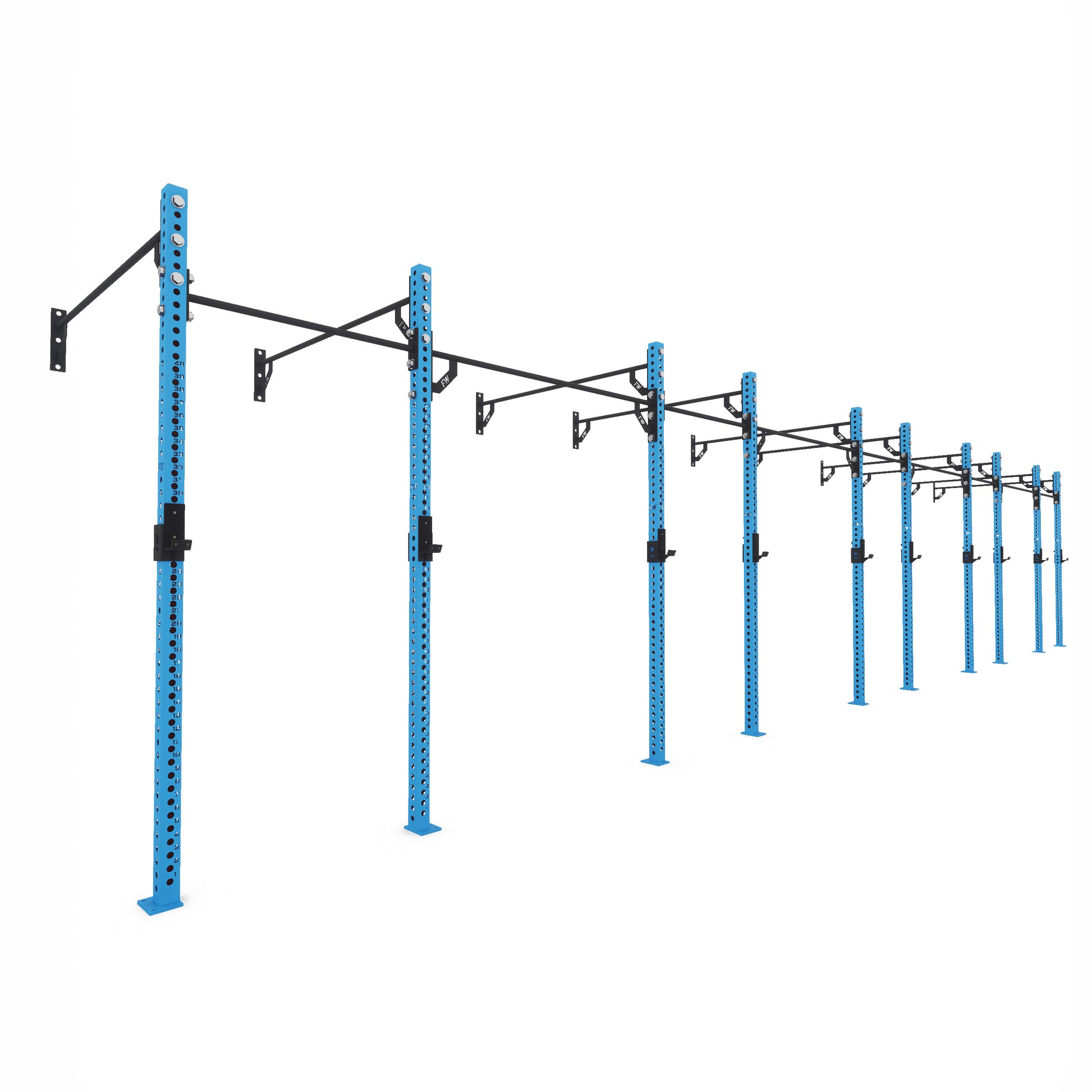 Pro Wall-Mounted Gym Rig 5 Bay Blue 