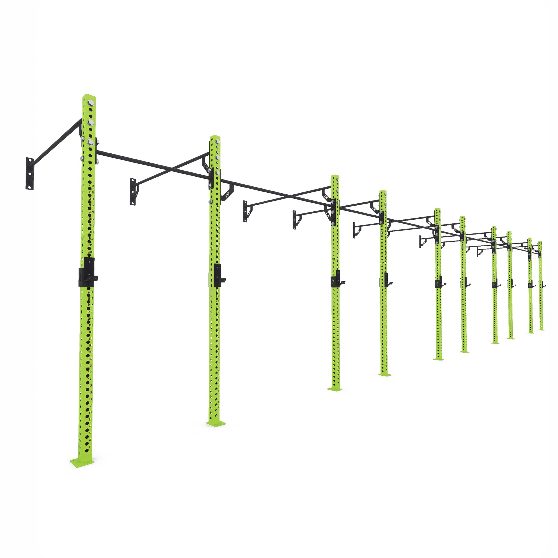 Pro Wall-Mounted Gym Rig 5 Bay Green 