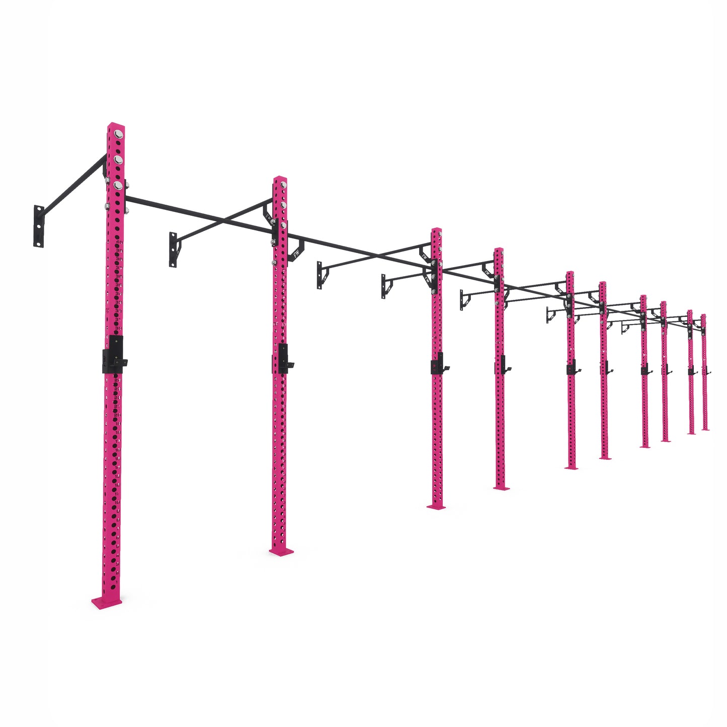 Pro Wall-Mounted Gym Rig 5 Bay Pink 