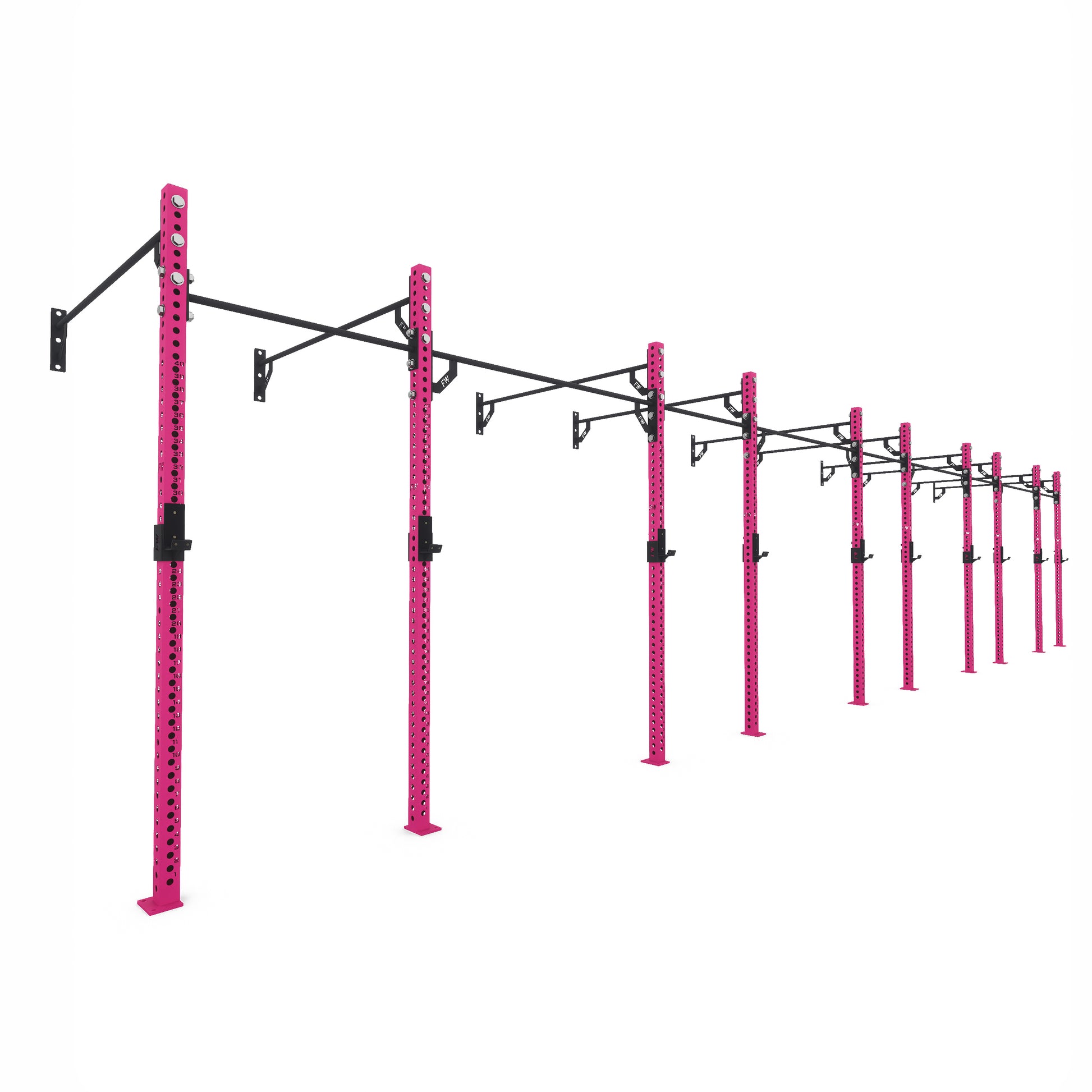 Pro Wall-Mounted Gym Rig 5 Bay Pink 