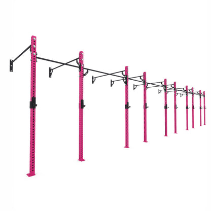 Pro Wall-Mounted Gym Rig 5 Bay Pink 