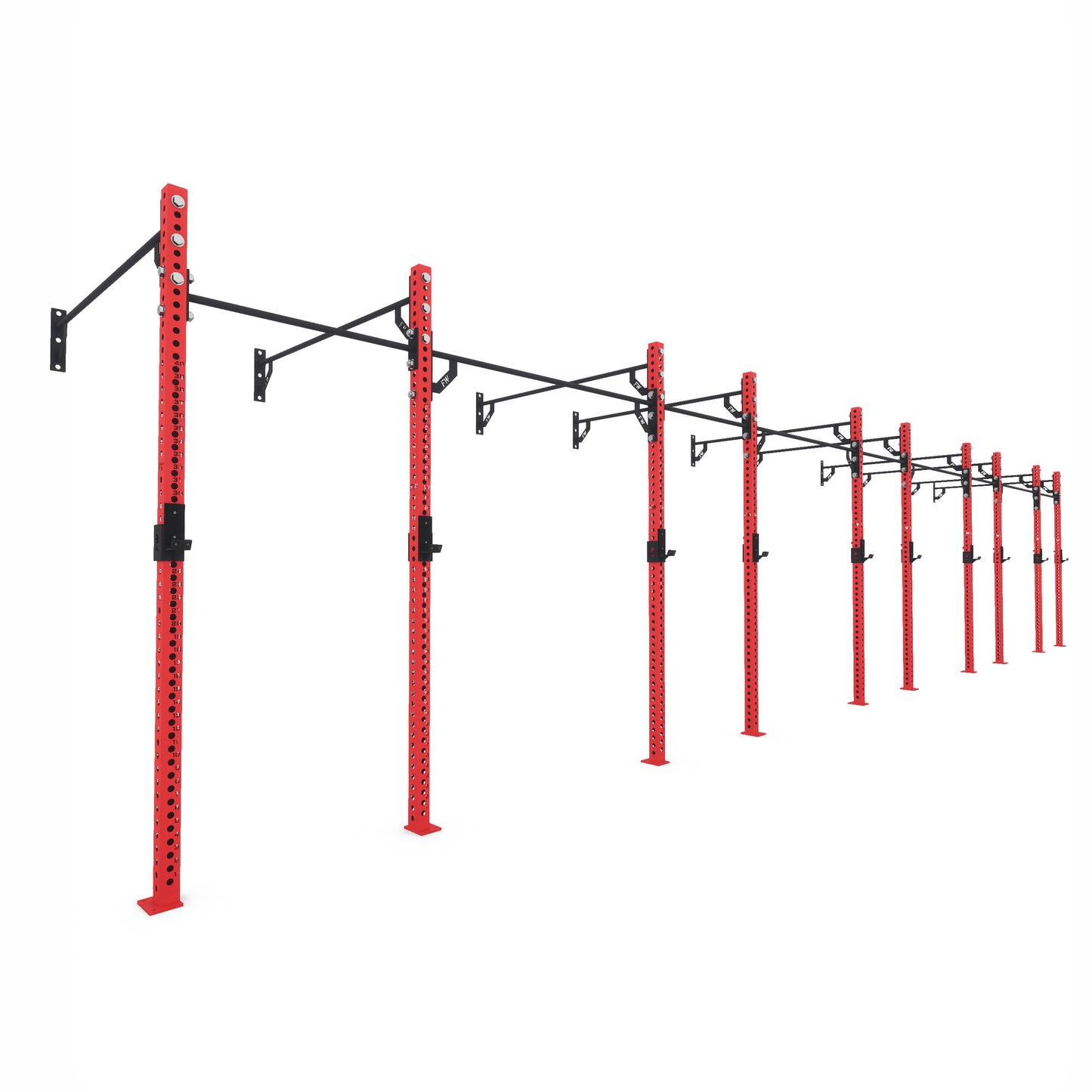 Pro Wall-Mounted Gym Rig 5 Bay Red 