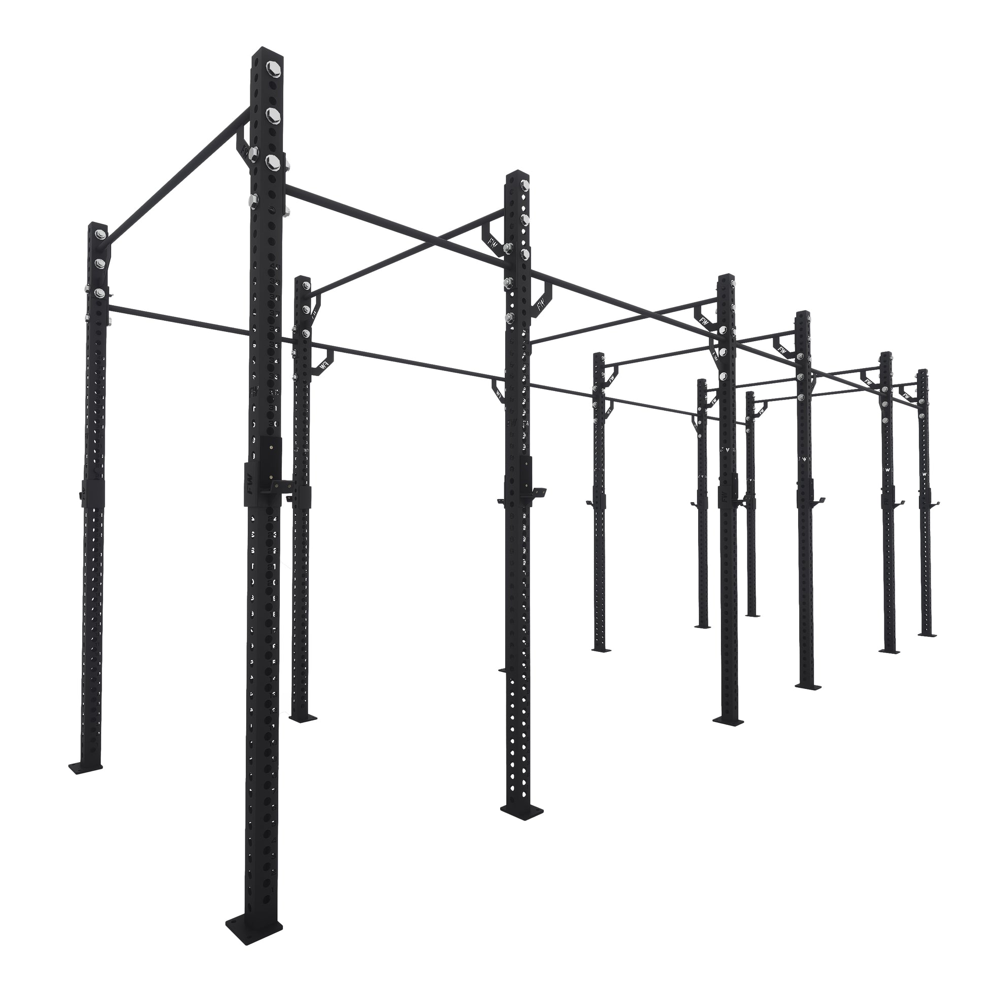Pro Free Standing Gym Rig 6 Bay Black 