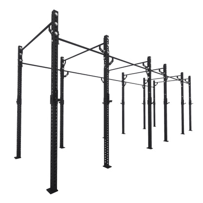 Pro Free Standing Gym Rig 6 Bay Black 