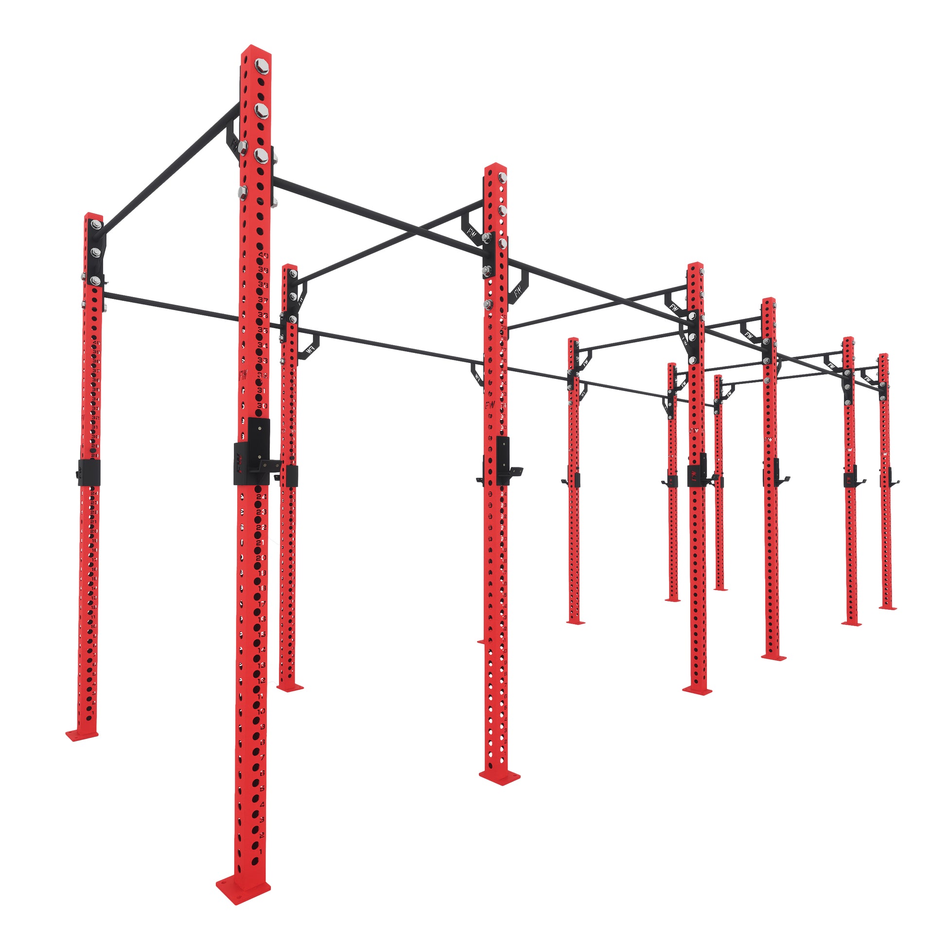 Pro Free Standing Gym Rig 6 Bay Red 