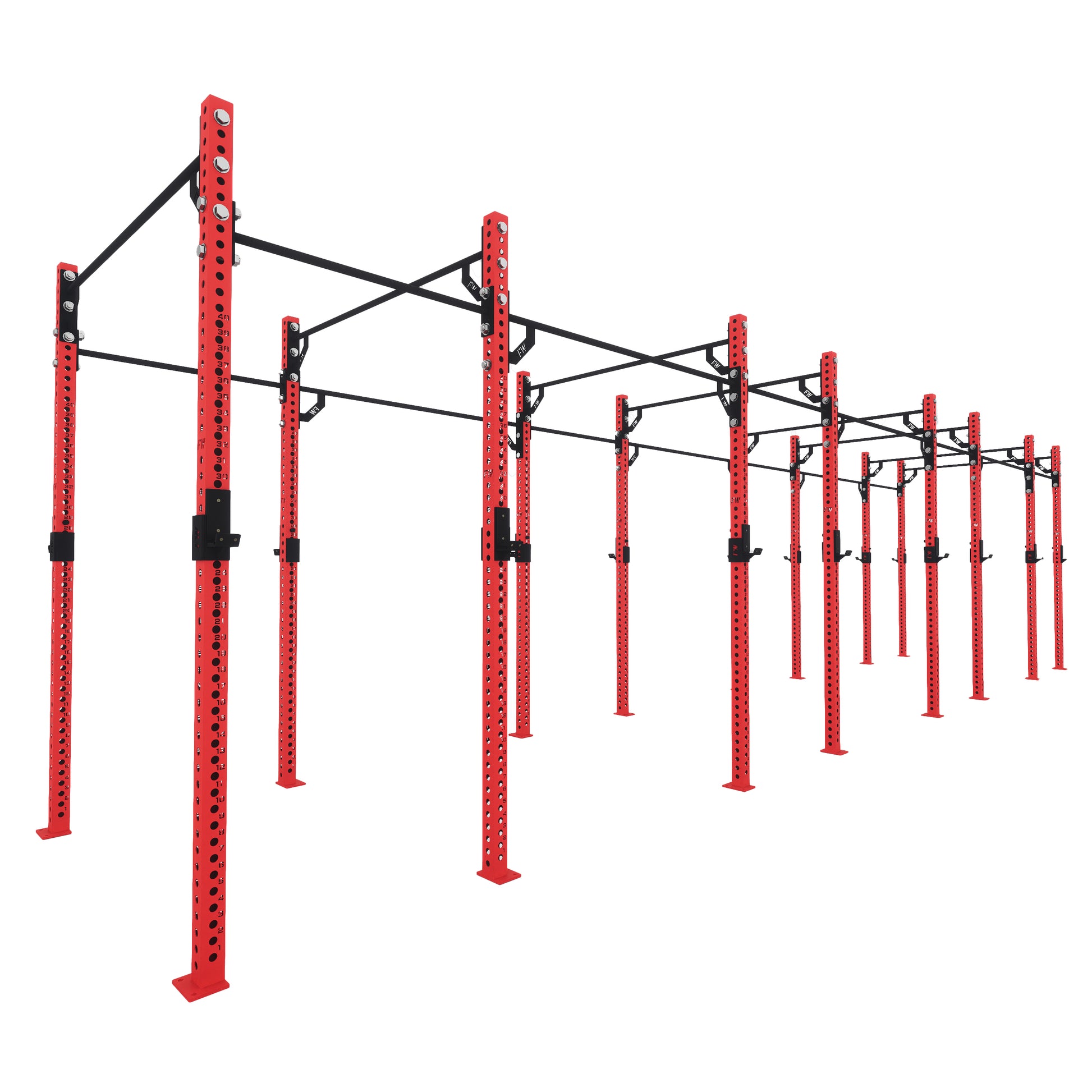 Pro Free Standing Gym Rig 8 Bay Red 