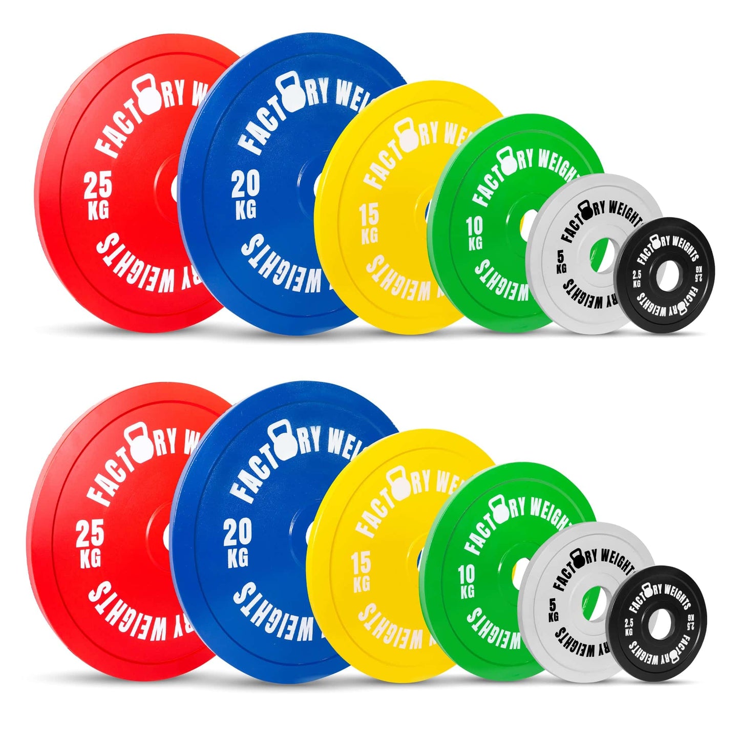 Factory Weights Calibrated Plates (Pair) Full Set (155kg) 