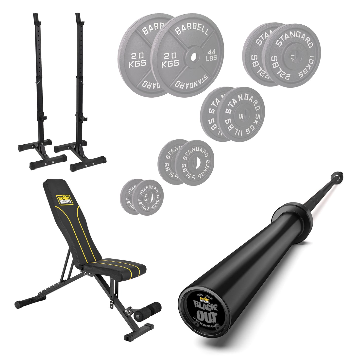 FW1 Squat Rack Cast Iron Bundle