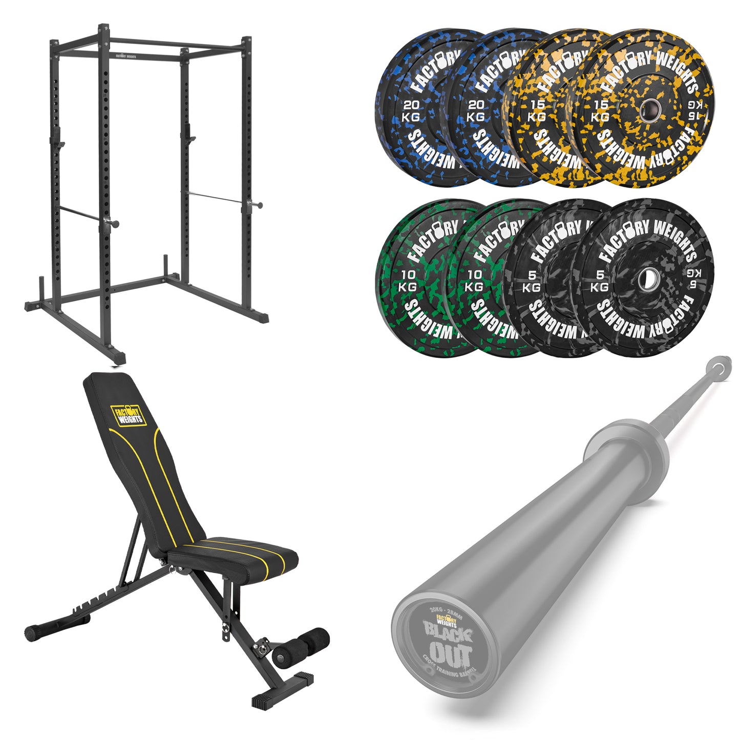 FW1 Power Rack Fleck Bumper Bundle