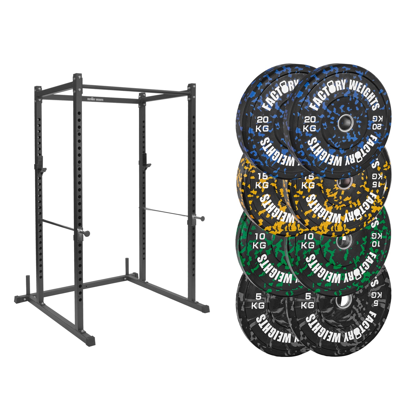 FW1 Power Rack Fleck Bumper Bundle 100kg No No