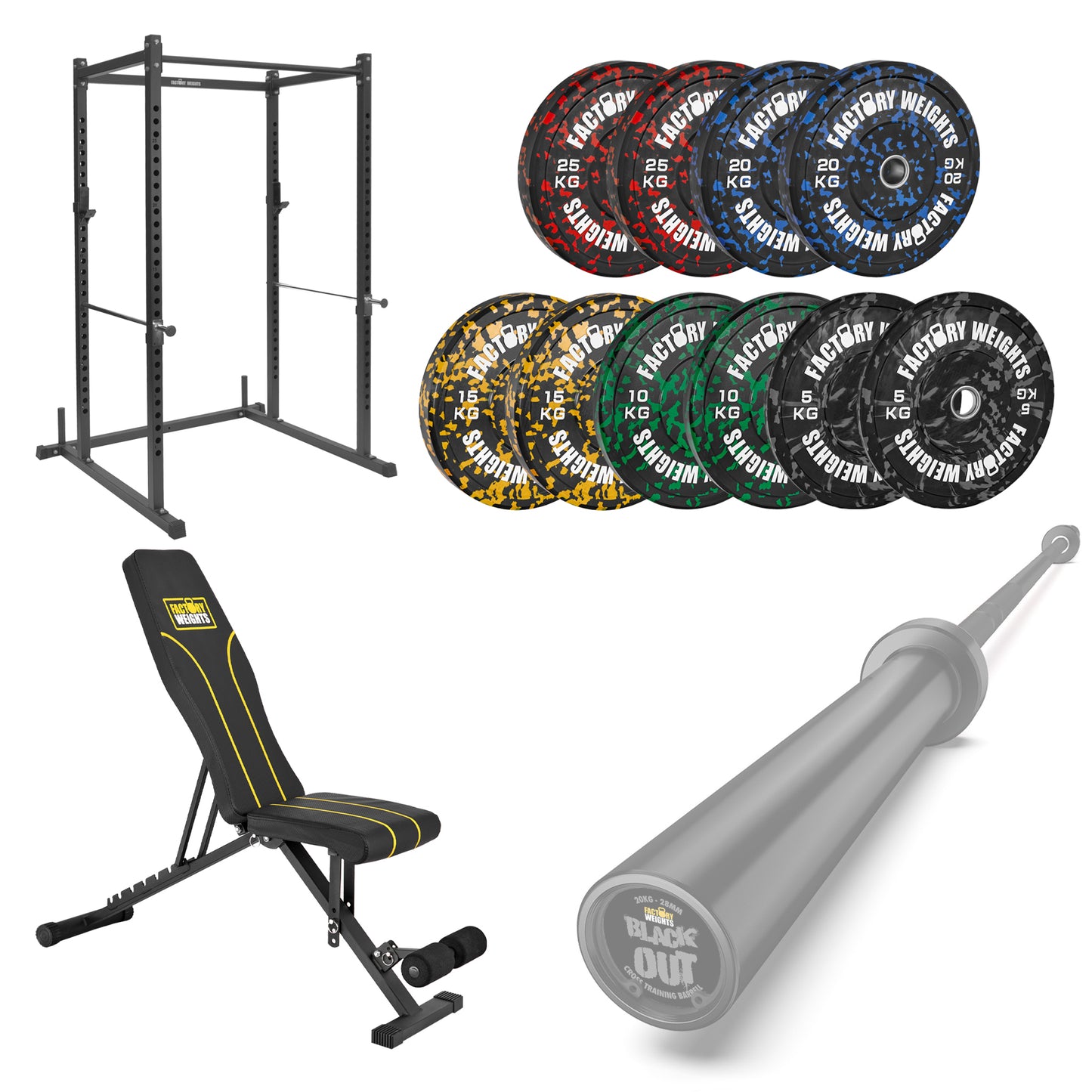FW1 Power Rack Fleck Bumper Bundle