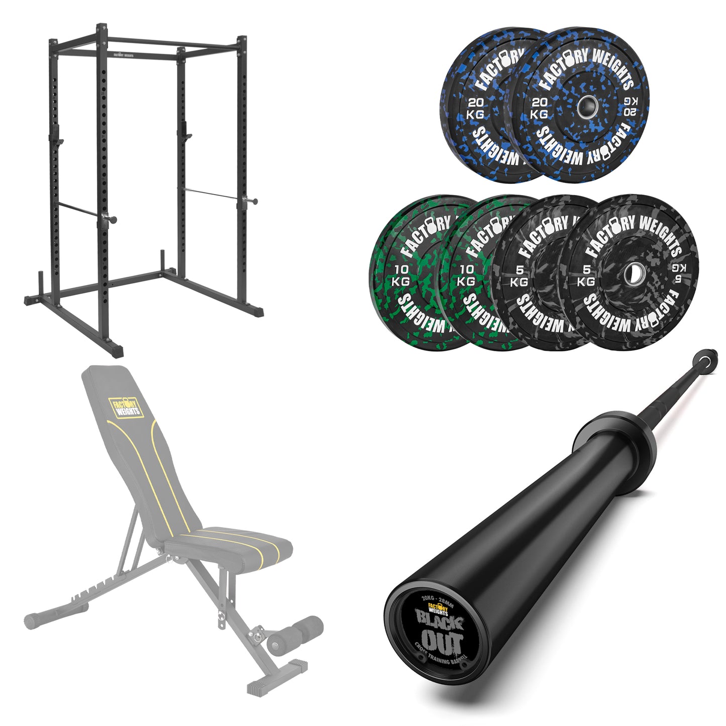 FW1 Power Rack Fleck Bumper Bundle