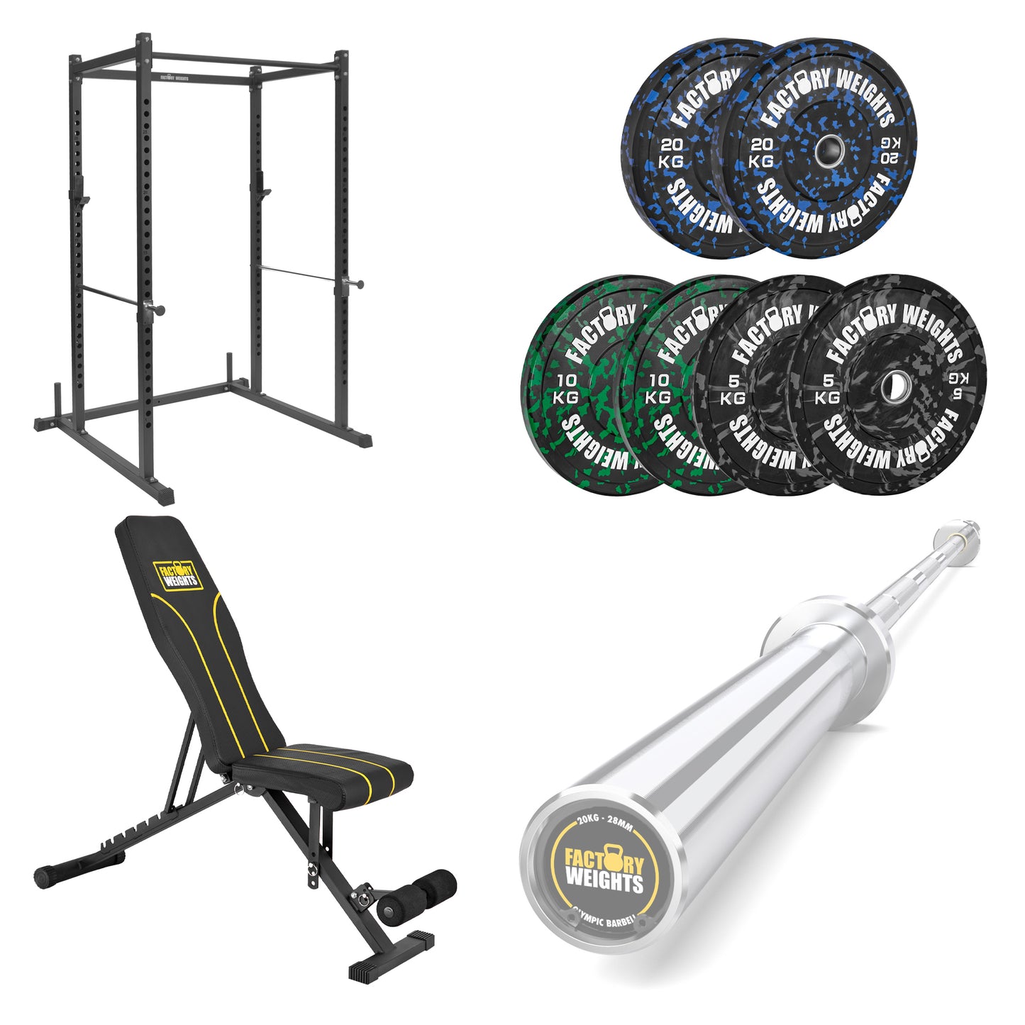FW1 Power Rack Fleck Bumper Bundle