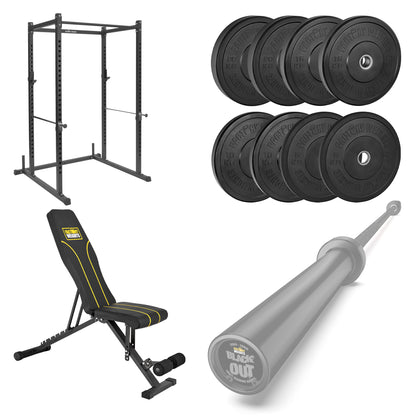 FW1 Power Rack Black Plate Bumper Bundle