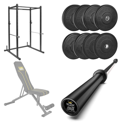 FW1 Power Rack Black Plate Bumper Bundle