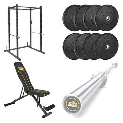FW1 Power Rack Black Plate Bumper Bundle