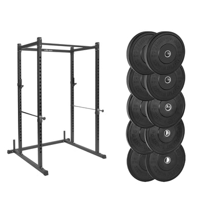 FW1 Power Rack Black Bumper Bundle 150kg No No
