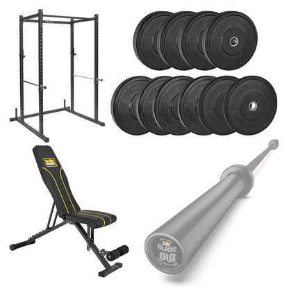 FW1 Power Rack Black Plate Bumper Bundle