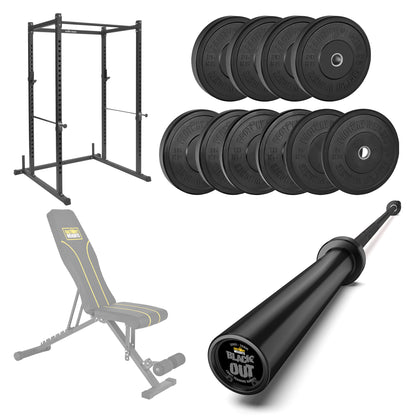 FW1 Power Rack Black Plate Bumper Bundle