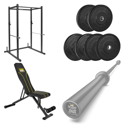FW1 Power Rack Black Plate Bumper Bundle