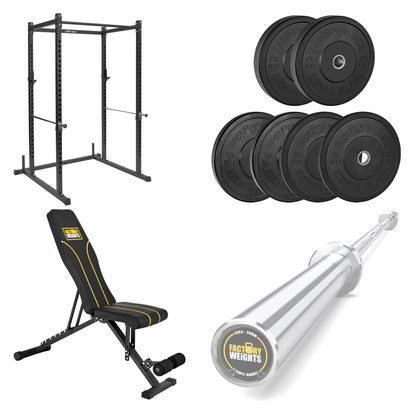 FW1 Power Rack Black Plate Bumper Bundle