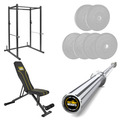 FW1 Power Rack Black Plate Bumper Bundle