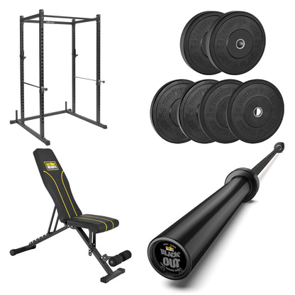 FW1 Power Rack Black Plate Bumper Bundle