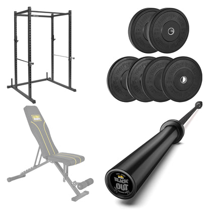 FW1 Power Rack Black Plate Bumper Bundle