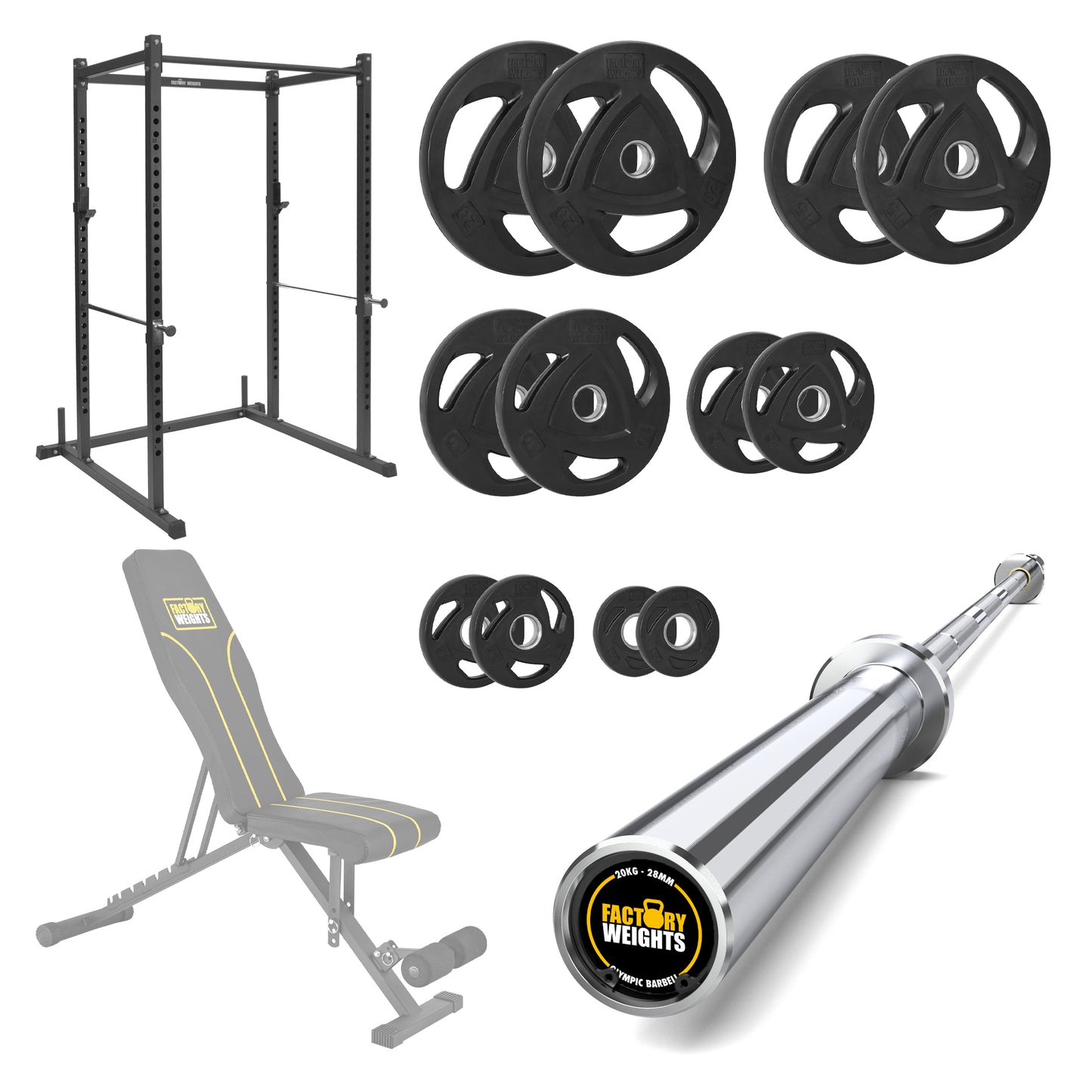 FW1 Power Rack Bundle Rubber Coated Plates