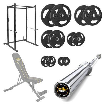 FW1 Power Rack Bundle Rubber Coated Plates