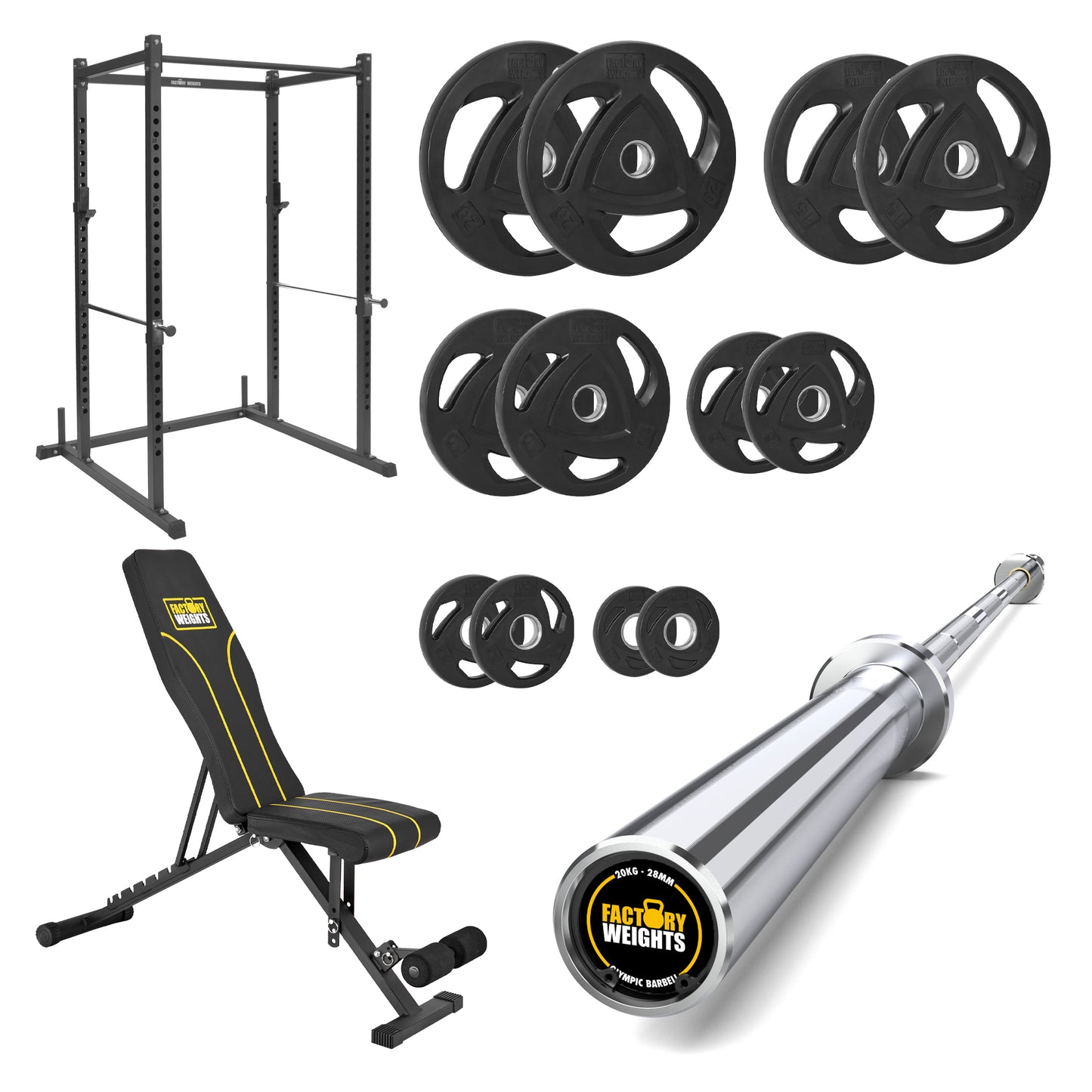 FW1 Power Rack Bundle Rubber Coated Plates