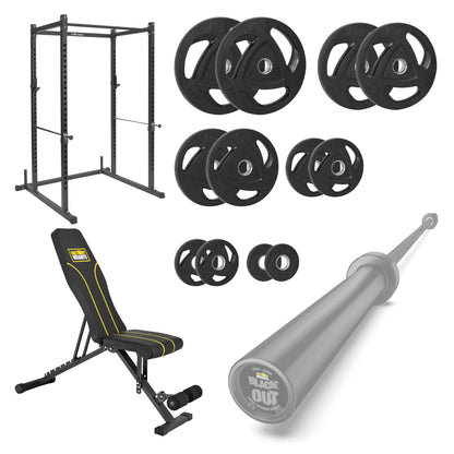 FW1 Power Rack Bundle Rubber Coated Plates