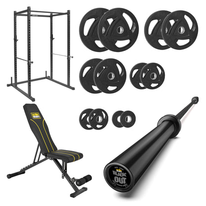 FW1 Power Rack Bundle Rubber Coated Plates