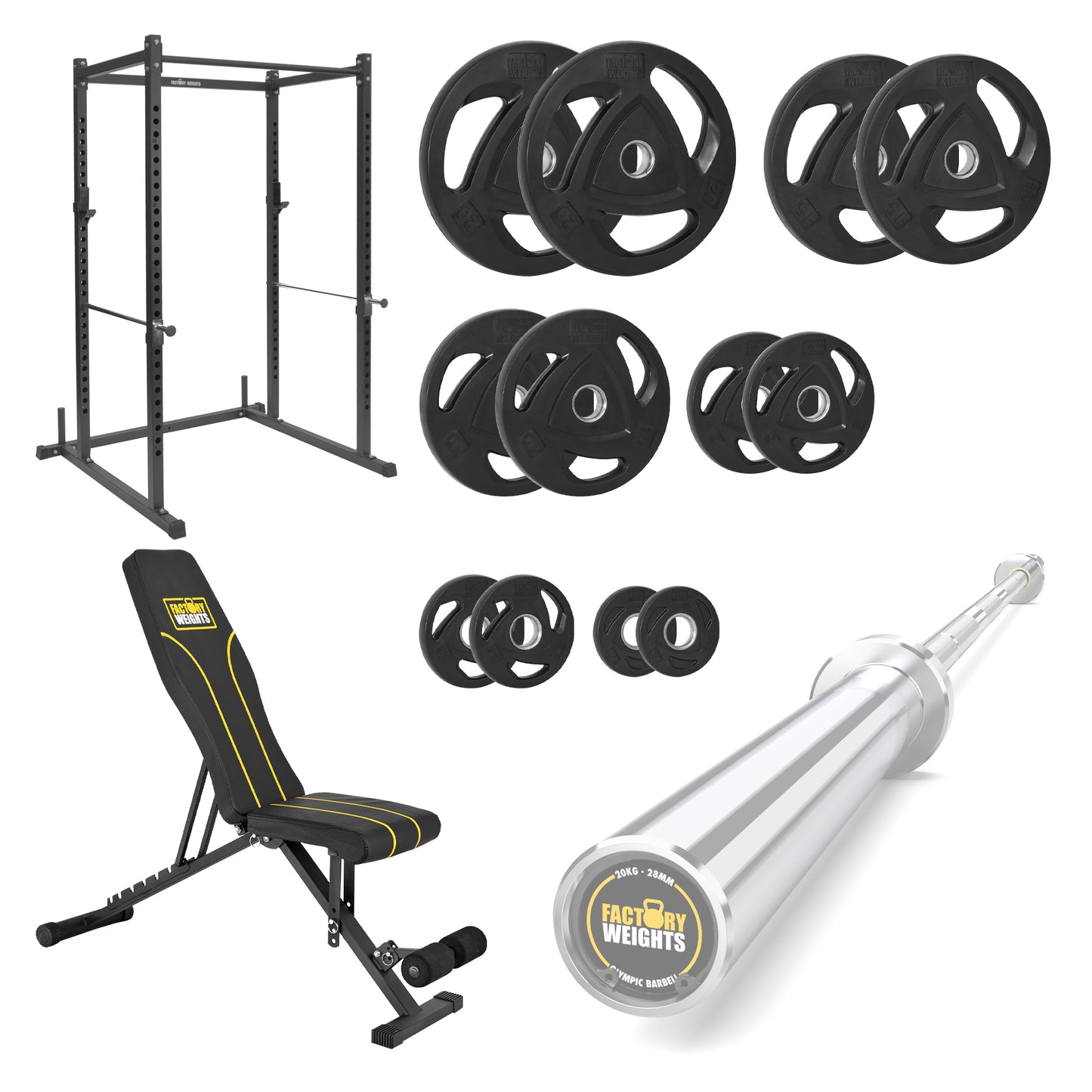 FW1 Power Rack Bundle Rubber Coated Plates