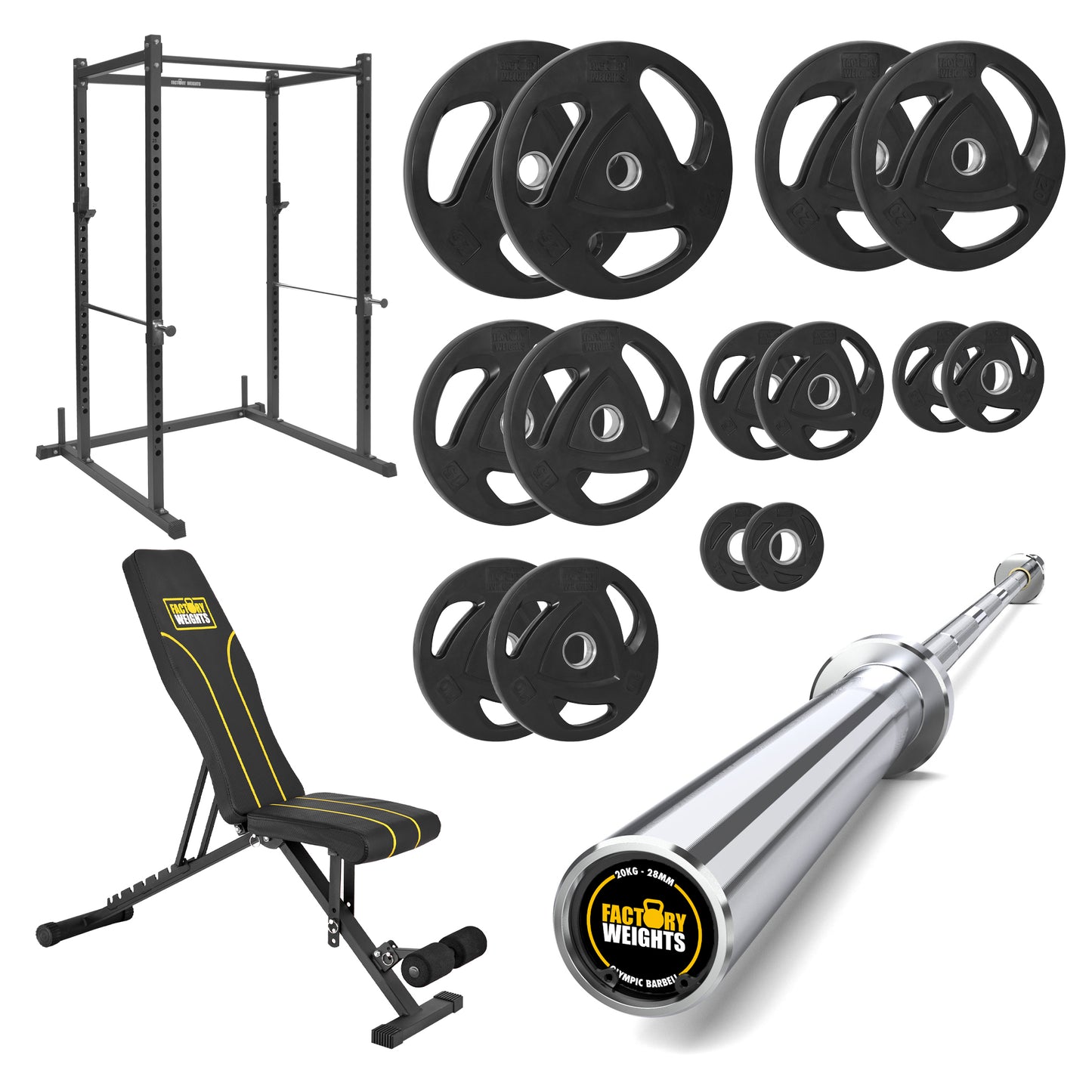 FW1 Power Rack Bundle Rubber Coated Plates