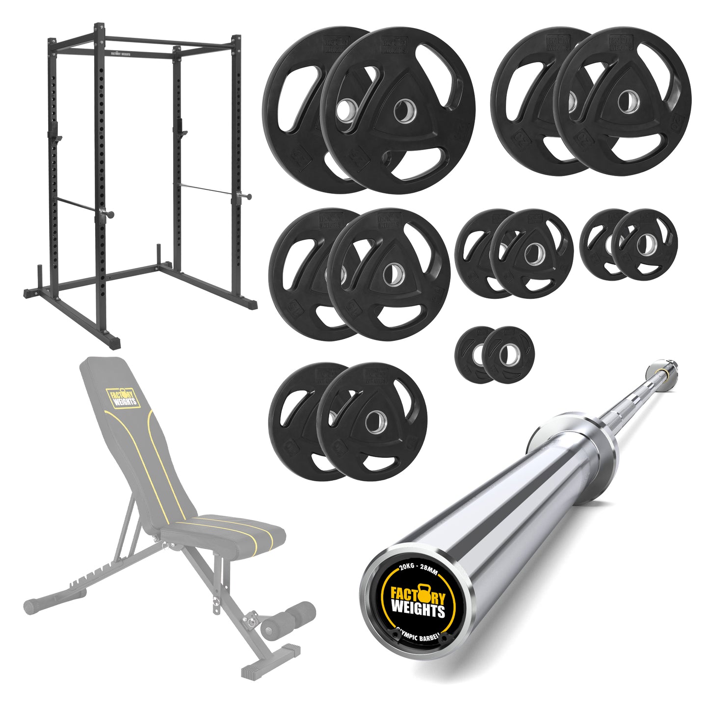 FW1 Power Rack Bundle Rubber Coated Plates