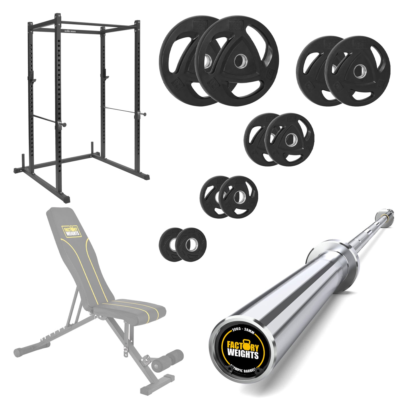 FW1 Power Rack Bundle Rubber Coated Plates