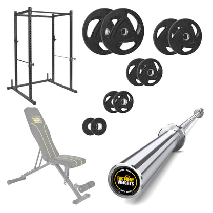 FW1 Power Rack Bundle Rubber Coated Plates