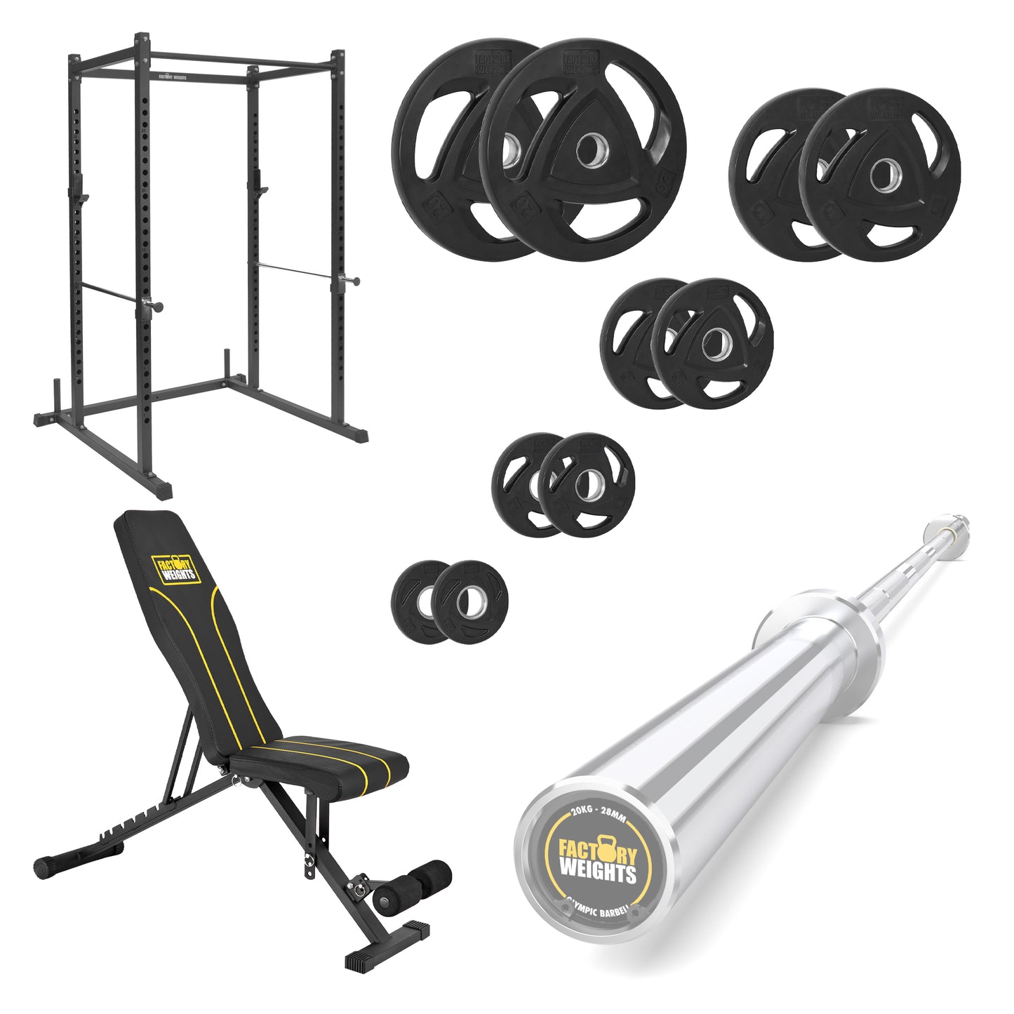 FW1 Power Rack Bundle Rubber Coated Plates