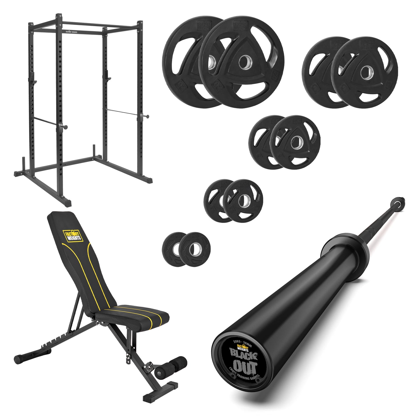 FW1 Power Rack Bundle Rubber Coated Plates