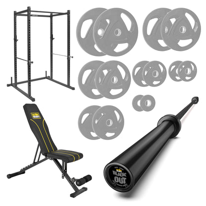FW1 Power Rack Bundle Rubber Coated Plates