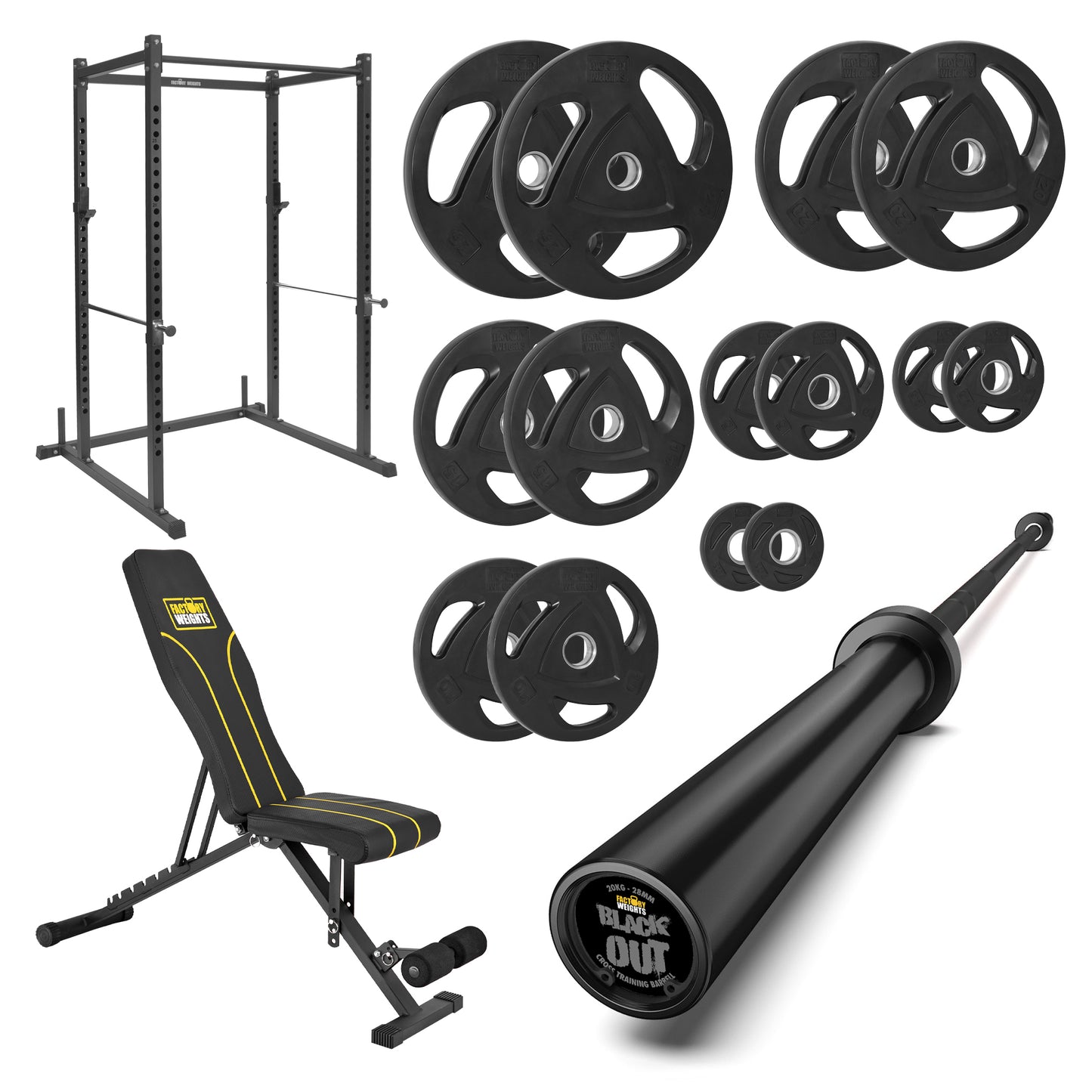 FW1 Power Rack Bundle Rubber Coated Plates